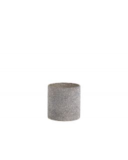 Bougeoir Cylindrique Verre Argent Small (14,5X48X14,5Cm)