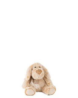 Chien+Echarpe Peluche Beige Taille S (17X17X17Cm)