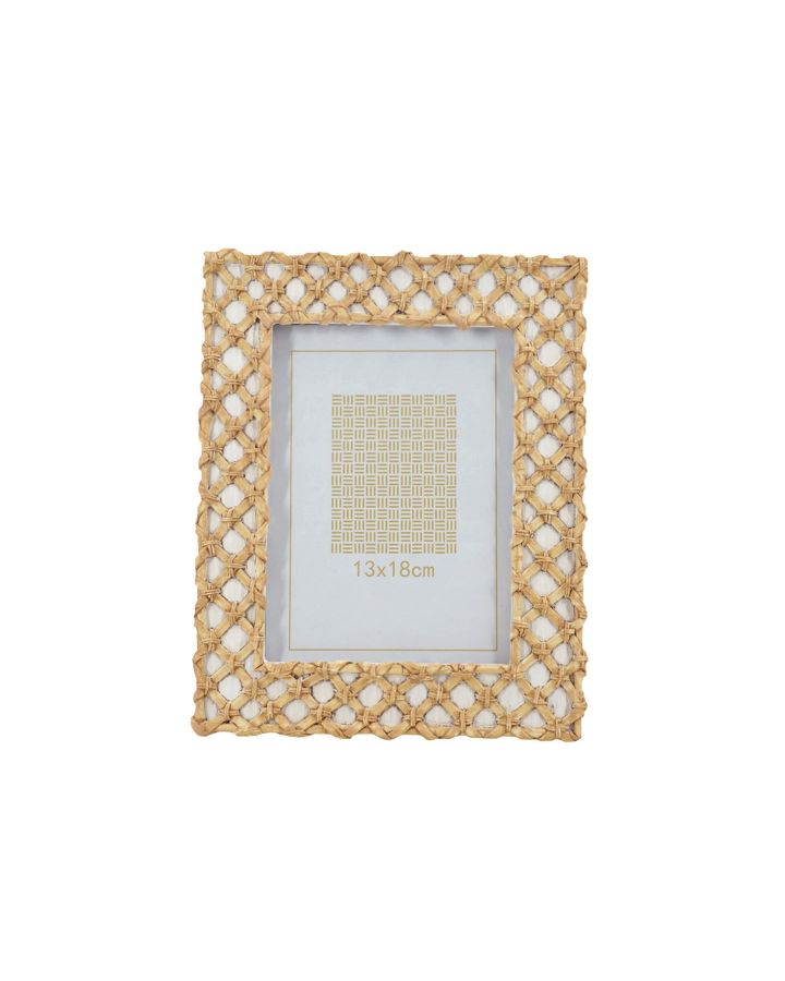 Cadre Photo Ibiza Resine BlancetNaturel Taille L (19,8X2,3X24,8Cm)