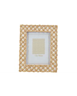 Cadre Photo Ibiza Resine BlancetNaturel Taille L (19,8X2,3X24,8Cm)