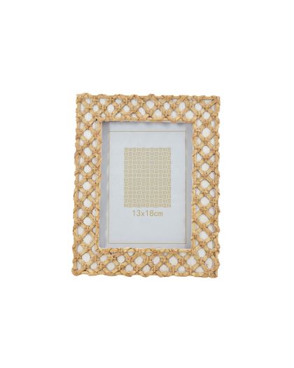 Cadre Photo Ibiza Resine BlancetNaturel Taille L (19,8X2,3X24,8Cm)