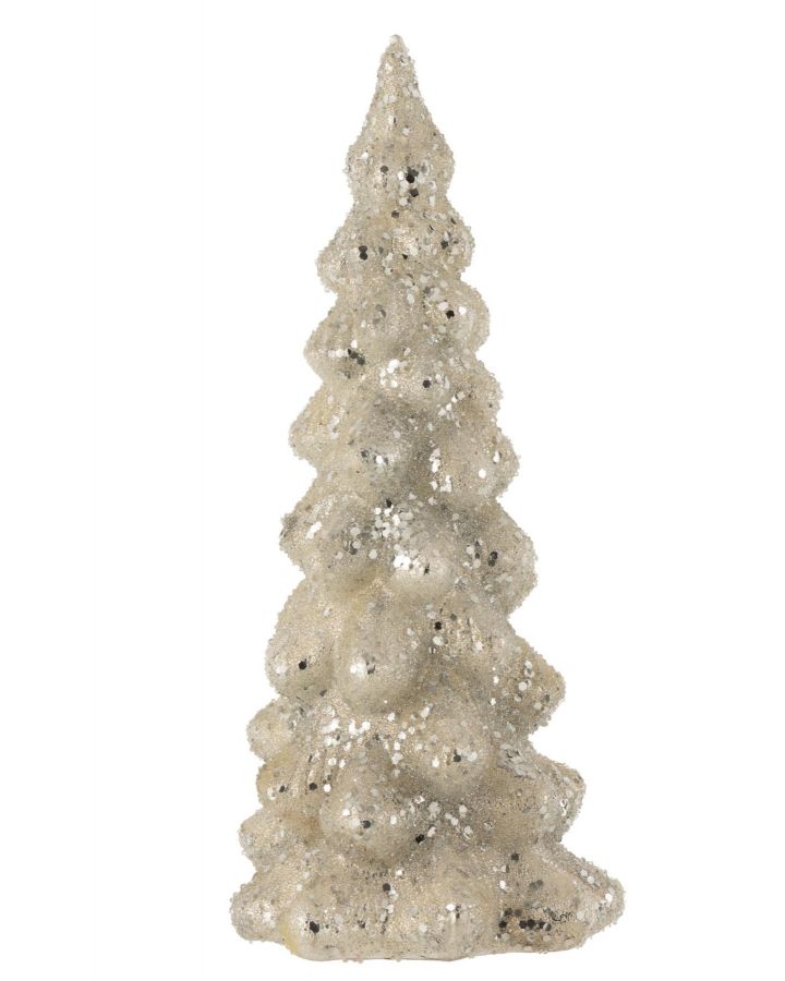 Sapin De Noel Decoratif Givre Verre Brillant Gris Clair/Argent Large (0X62X0Cm)