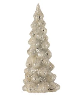 Sapin De Noel Decoratif Givre Verre Brillant Gris Clair/Argent Large (0X62X0Cm)