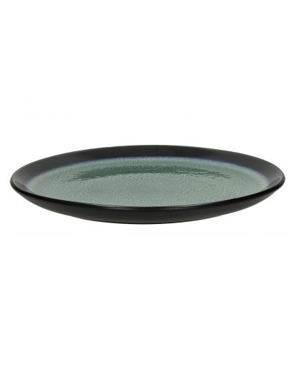  Mirha Esmeralda Assiette Plate Grès Ø27,2 X H 2,2Cm Vert