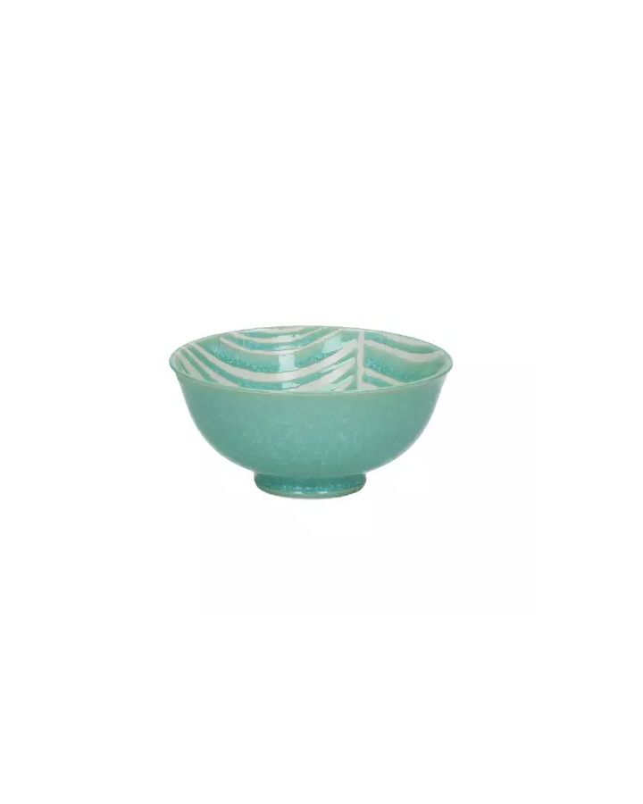 Bol Cereales Feathers Porcelaine Aqua Ø12 X H6Cm