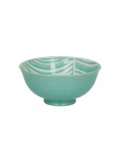 Bol Cereales Feathers Porcelaine Aqua Ø12 X H6Cm