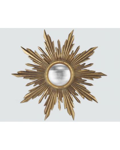 Miroir Soleil Convexe Dore 10Cm Intérieur 41Cm Exterieur