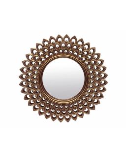 Miroir Soleil Dore Paon Ø30,5Cm