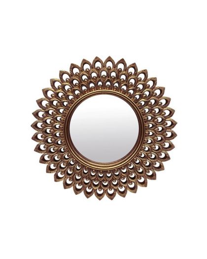 Miroir Soleil Dore Paon Ø30,5Cm