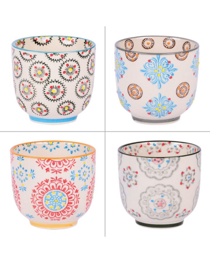 Coffret 4 Gobelets 7Cm Boheme