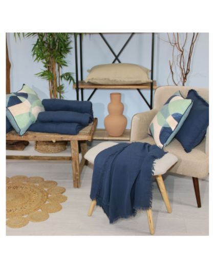 Plaid Romane Marine 130X170Cm