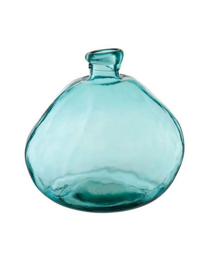 Vase Colibri Turquoise Ø33Xh33Cm Verre Recyclé