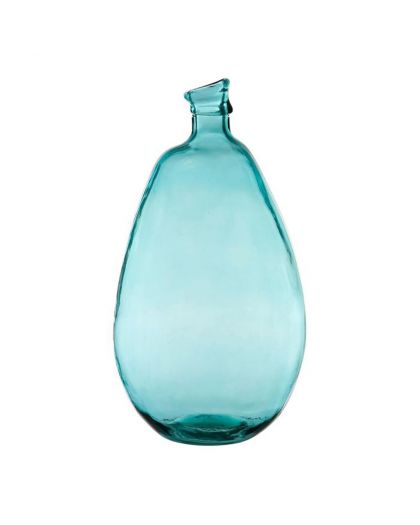 Vase Colibri Turquoise Ø26Xh47Cm Verre Recyclé