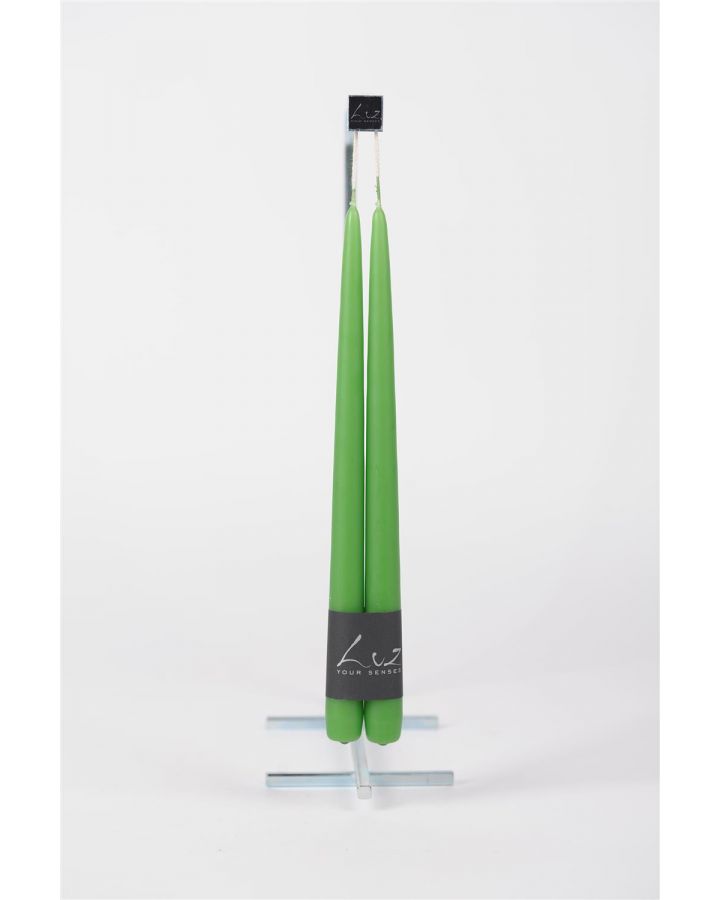  Paire De Bougies De Table Finition Lissse -Luz Your Senses Shamrock Green L30Xø