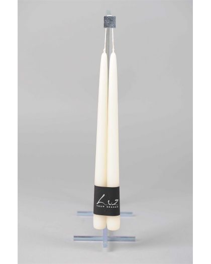  Paire De Bougies De Table Finition Lissse -Luz Your Senses Aspergewit L30Xø2,2C
