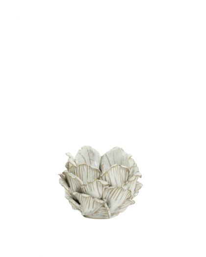 Photophore Ø10X7Cm Tapanui Céramique Blanc