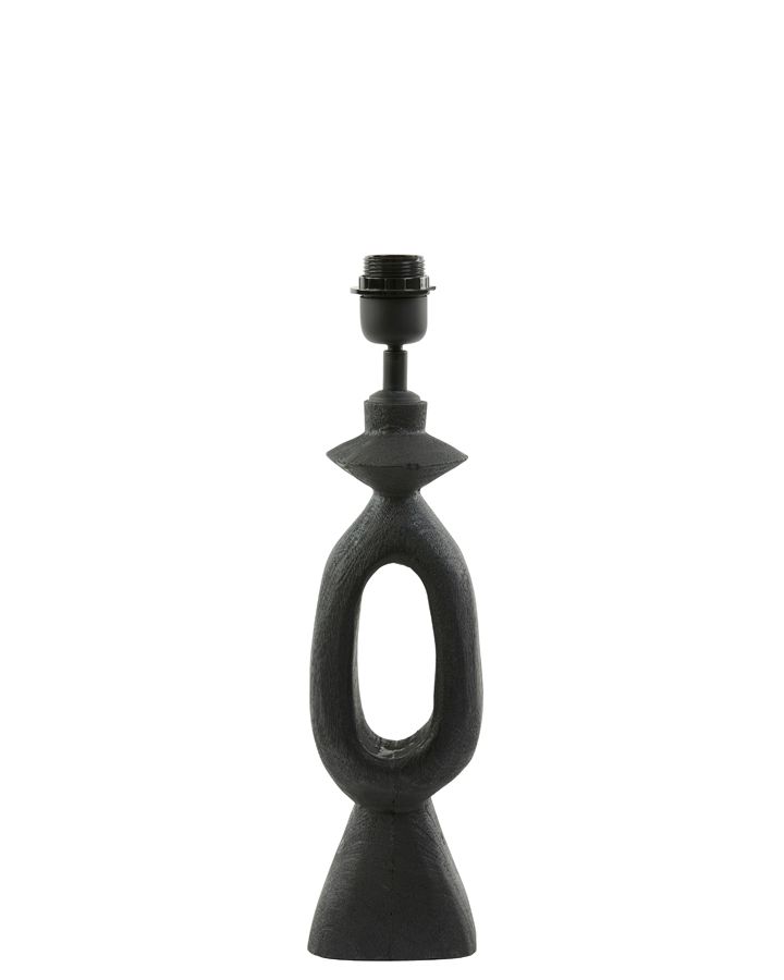 Pied De Lampe 11X9X45Cm Django Bois Noir Mat