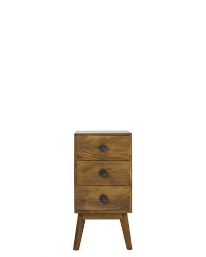 Cabinet Avec 3 Tiroirs 40X40X80Cm Espita Bois Brun Huile